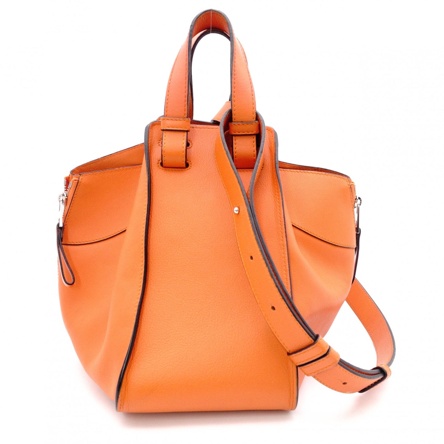 LOEWE Hammock Small Shoulder Bag, Leather, Orange, 2-Way Crossbody, Anagram