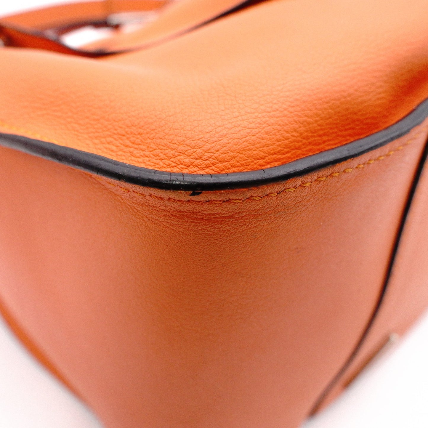 LOEWE Hammock Small Shoulder Bag, Leather, Orange, 2-Way Crossbody, Anagram