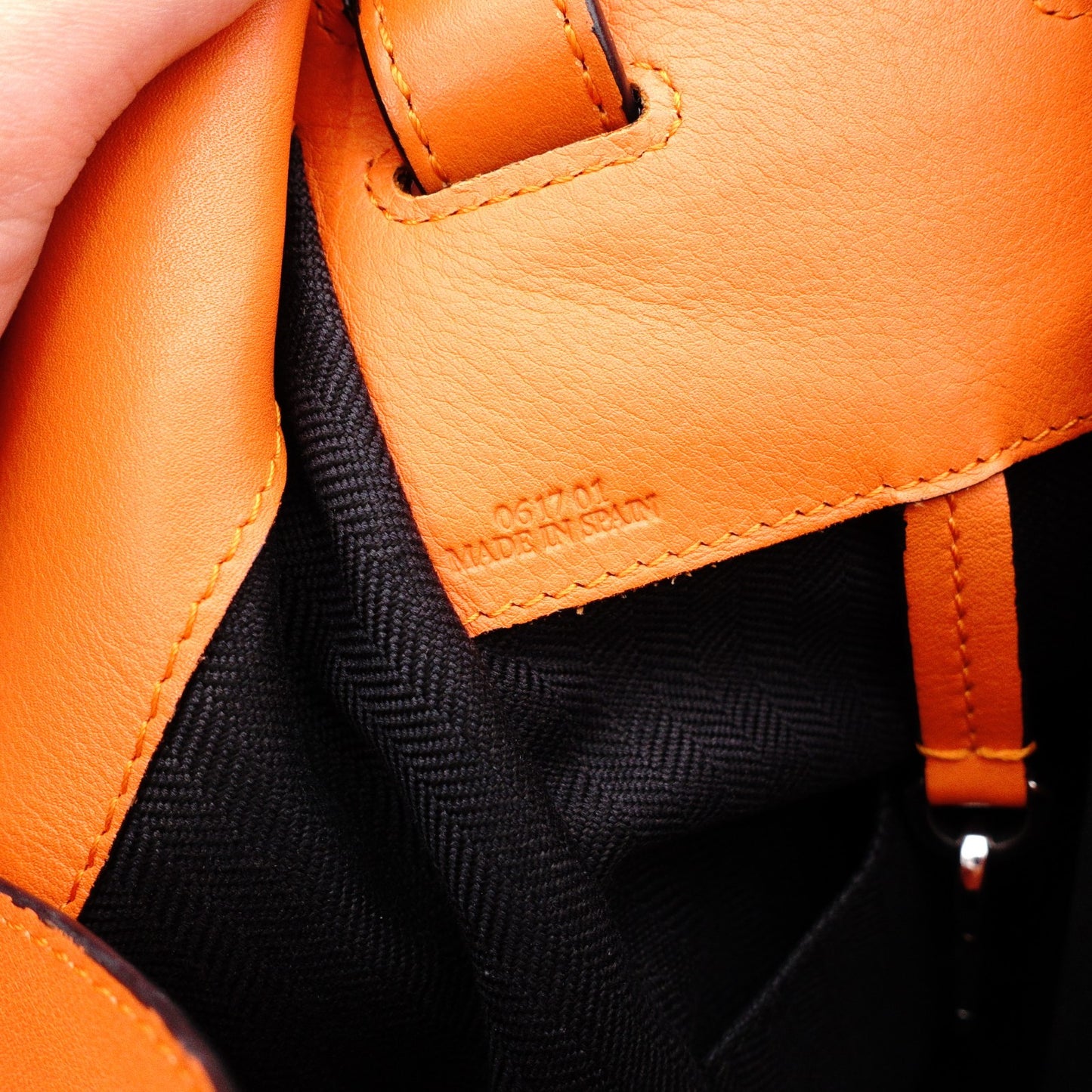 LOEWE Hammock Small Shoulder Bag, Leather, Orange, 2-Way Crossbody, Anagram