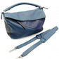 LOEWE Puzzle Bag Medium Handbag Leather Blue × Purple × Black 2-Way Shoulder 7-10-272