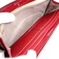CHANEL Coco Logo Long Wallet, Leather, Red, Silver Hardware, CC Logo