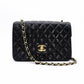 CHANEL Matelassé Shoulder Bag Leather Black Gold Hardware