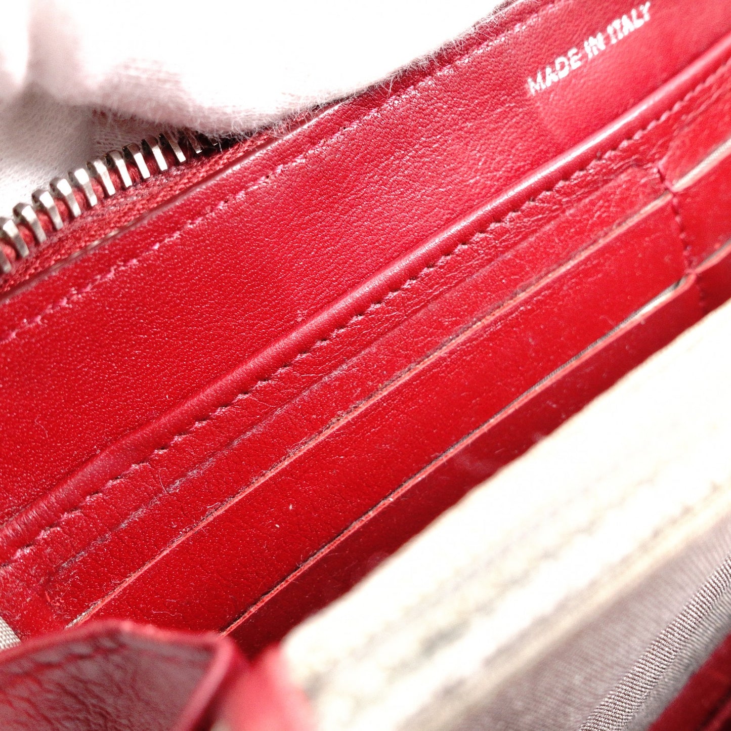 CHANEL Coco Logo Long Wallet, Leather, Red, Silver Hardware, CC Logo