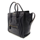 Céline Luggage Micro Shopper Handbag Navy Leather Tote 7-10-468