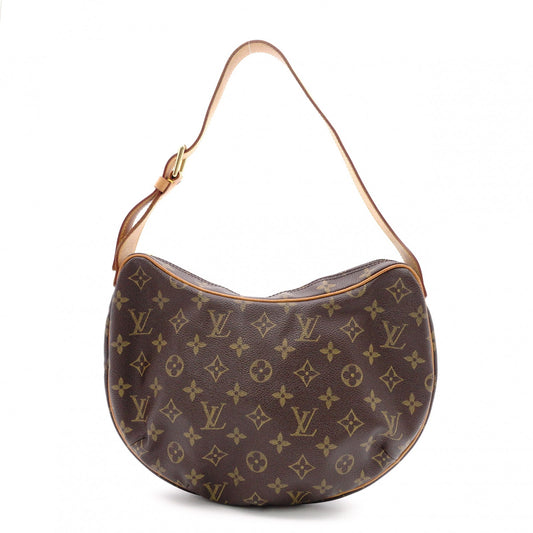 LOUIS VUITTON Croissant Monogram Canvas Shoulder Bag, PVC/Leather, Brown Tones