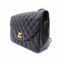 CHANEL Matelassé Shoulder Bag Leather Black Gold Hardware