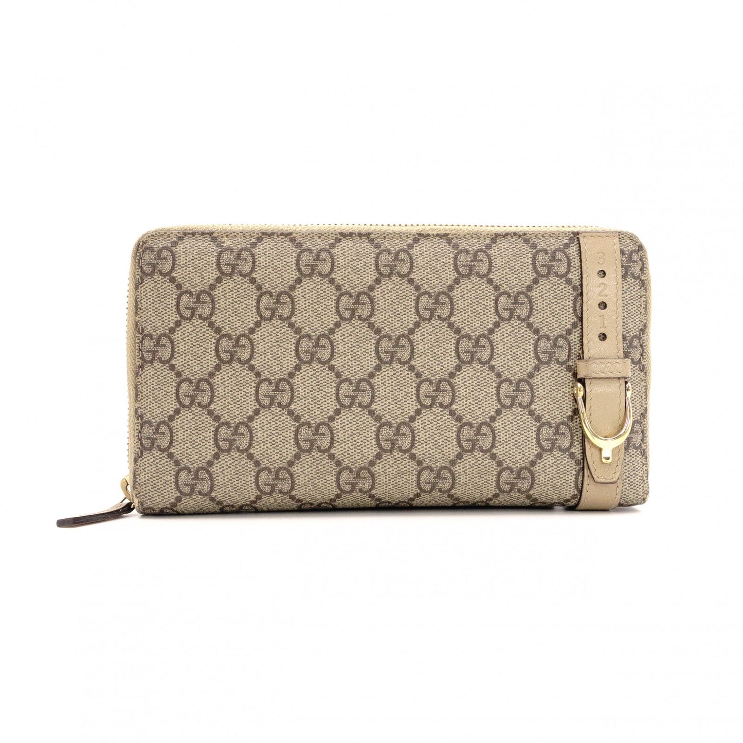 GUCCI GG Supreme Long Wallet, PVC Leather, Beige