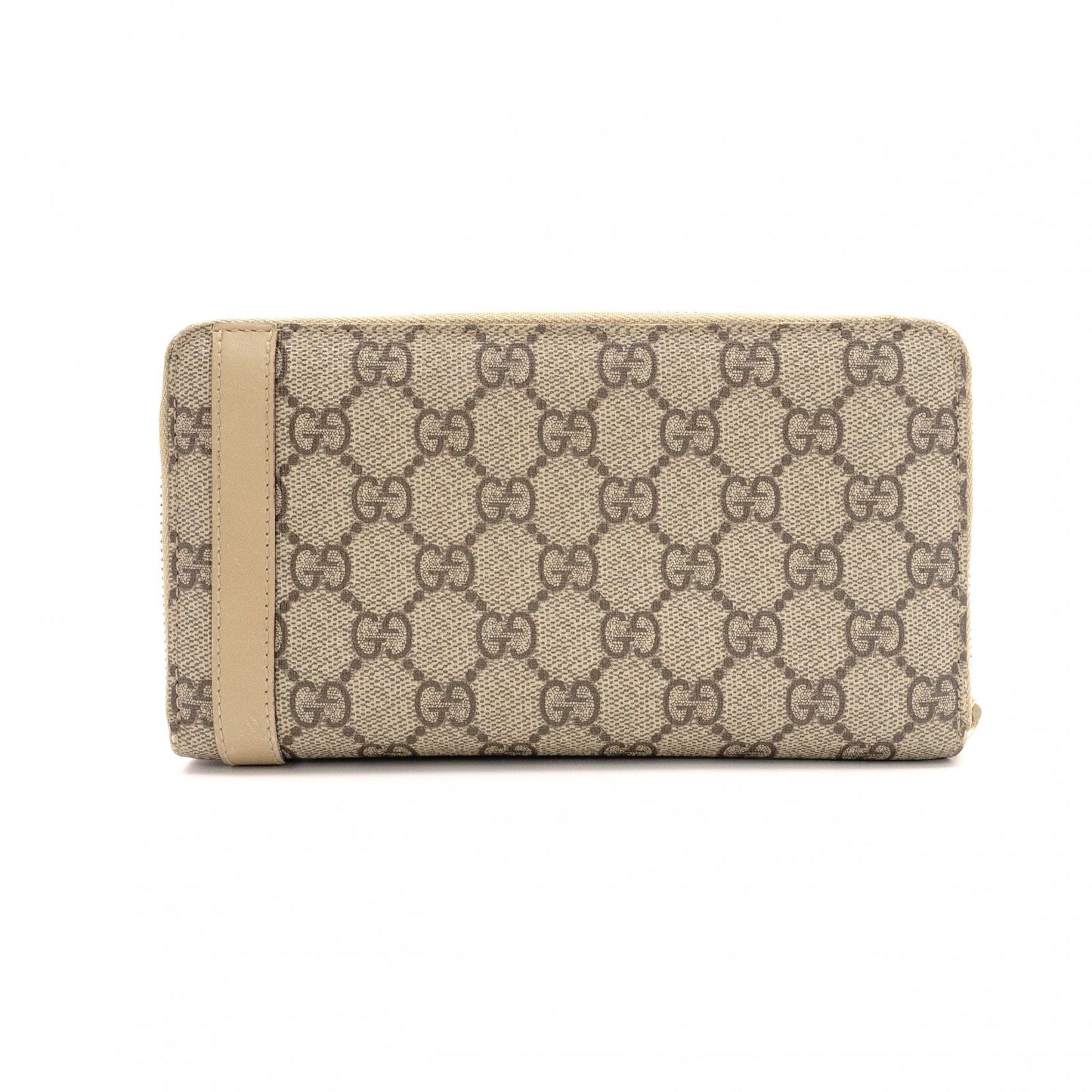 GUCCI GG Supreme Long Wallet, PVC Leather, Beige