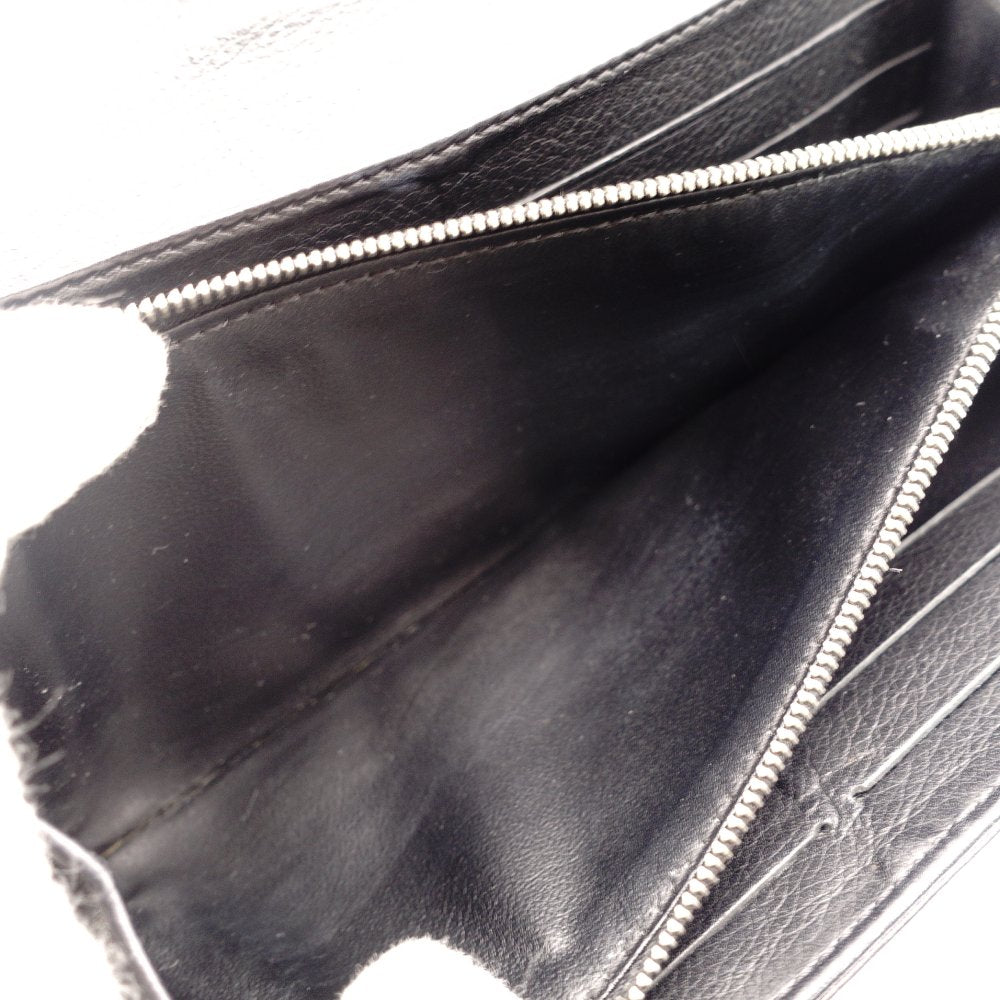 Louis Vuitton Mahina Iris Long Wallet Leather Black Wallet Silver Hardware 7-9-479