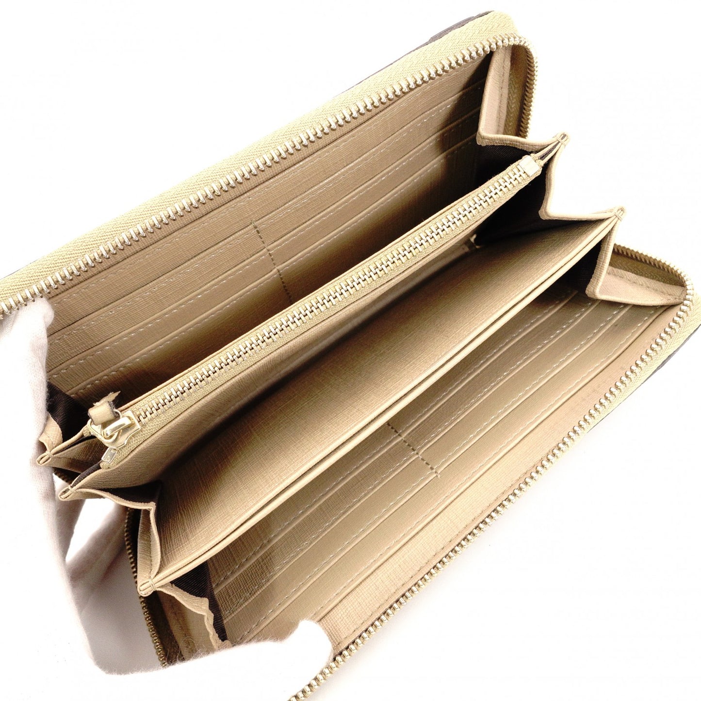 GUCCI GG Supreme Long Wallet, PVC Leather, Beige