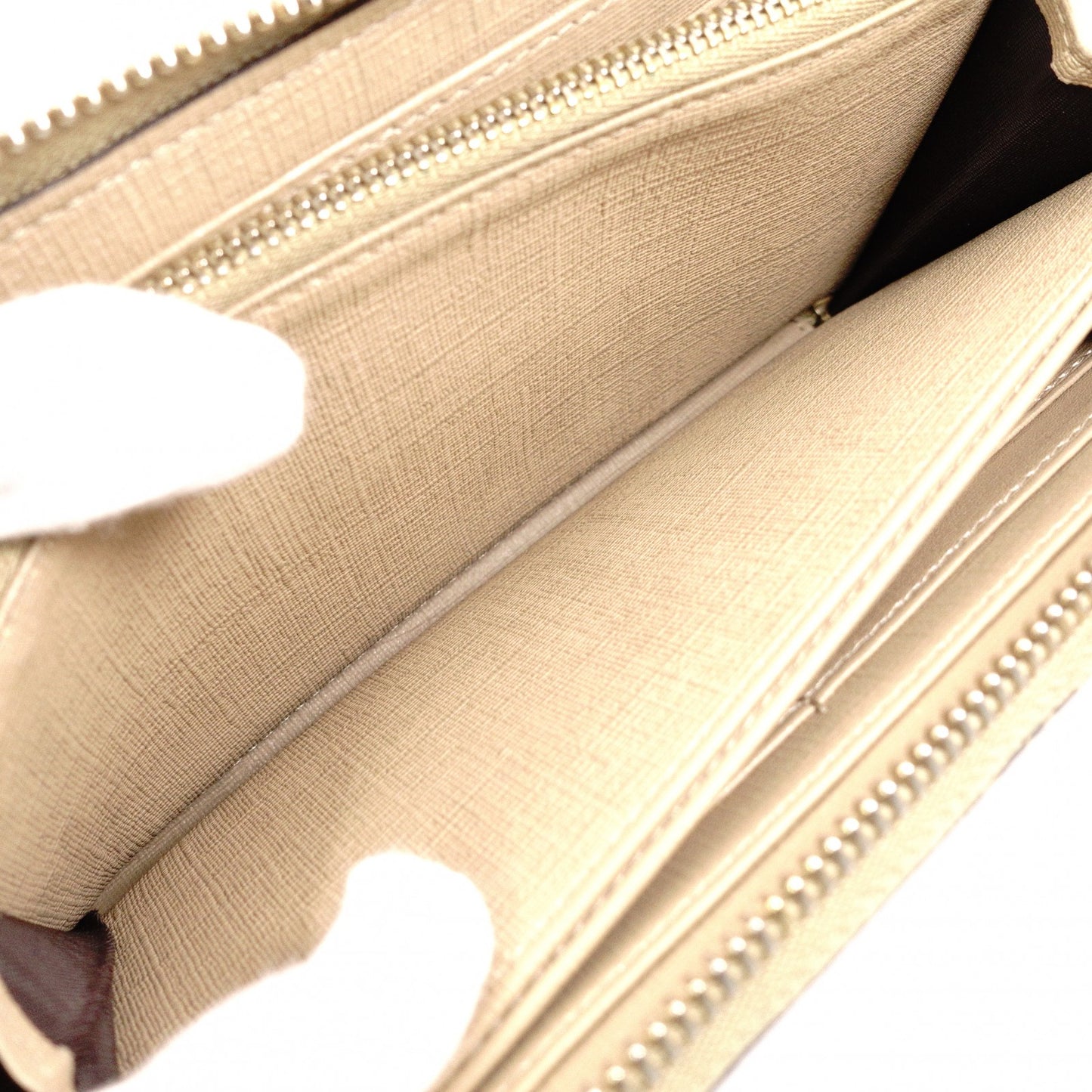 GUCCI GG Supreme Long Wallet, PVC Leather, Beige