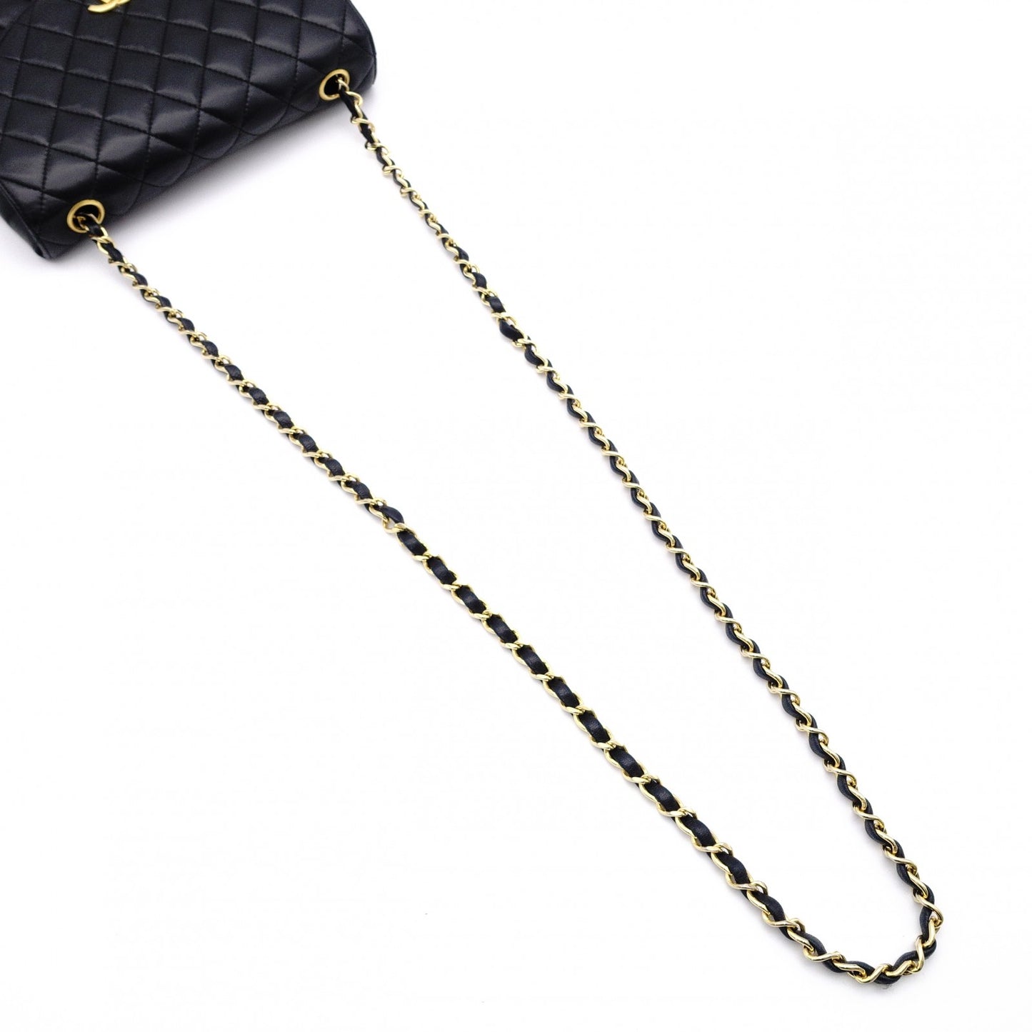 CHANEL Matelassé Shoulder Bag Leather Black Gold Hardware