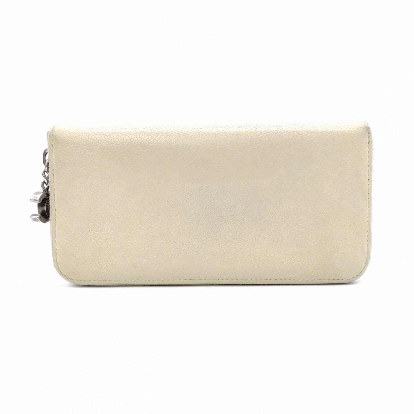 CHANEL Long Wallet Leather Off-White Wallet