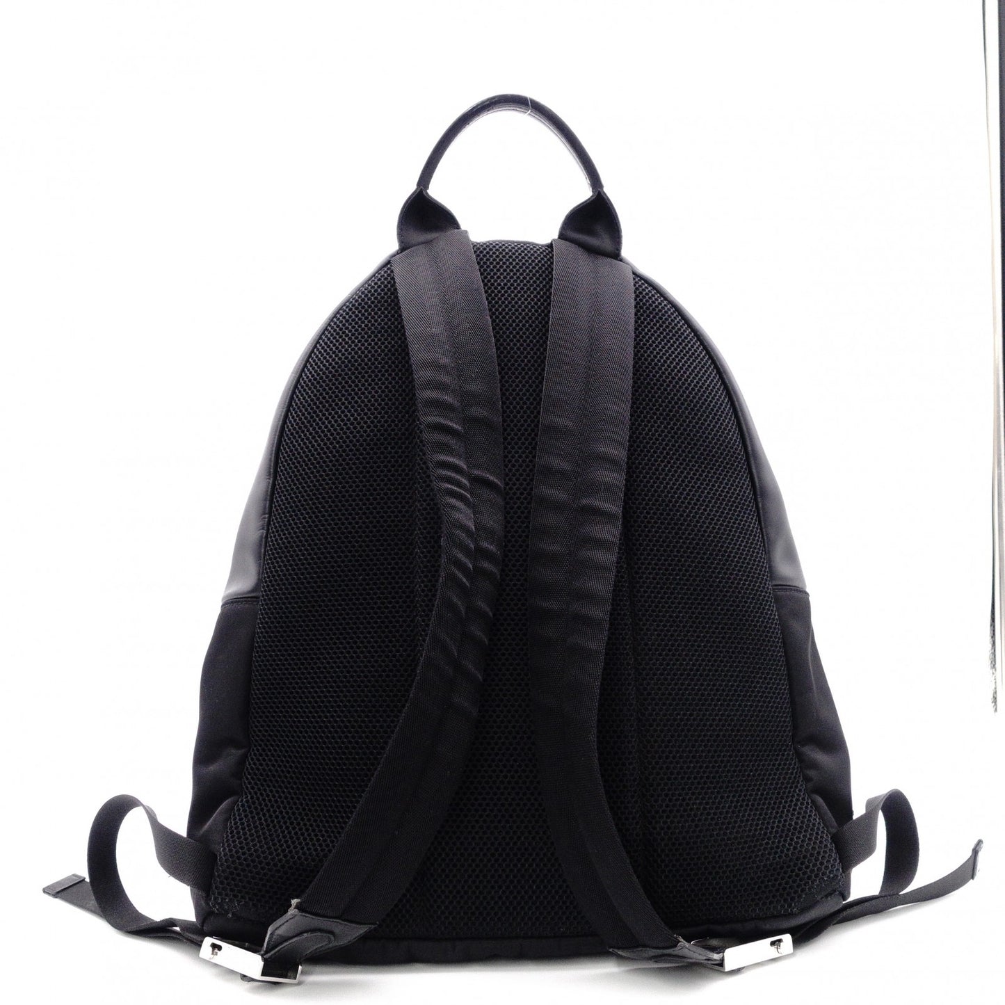 FENDI Bags Bugs Monster Backpack, Daypack, Leather/Nylon, Black, Logo