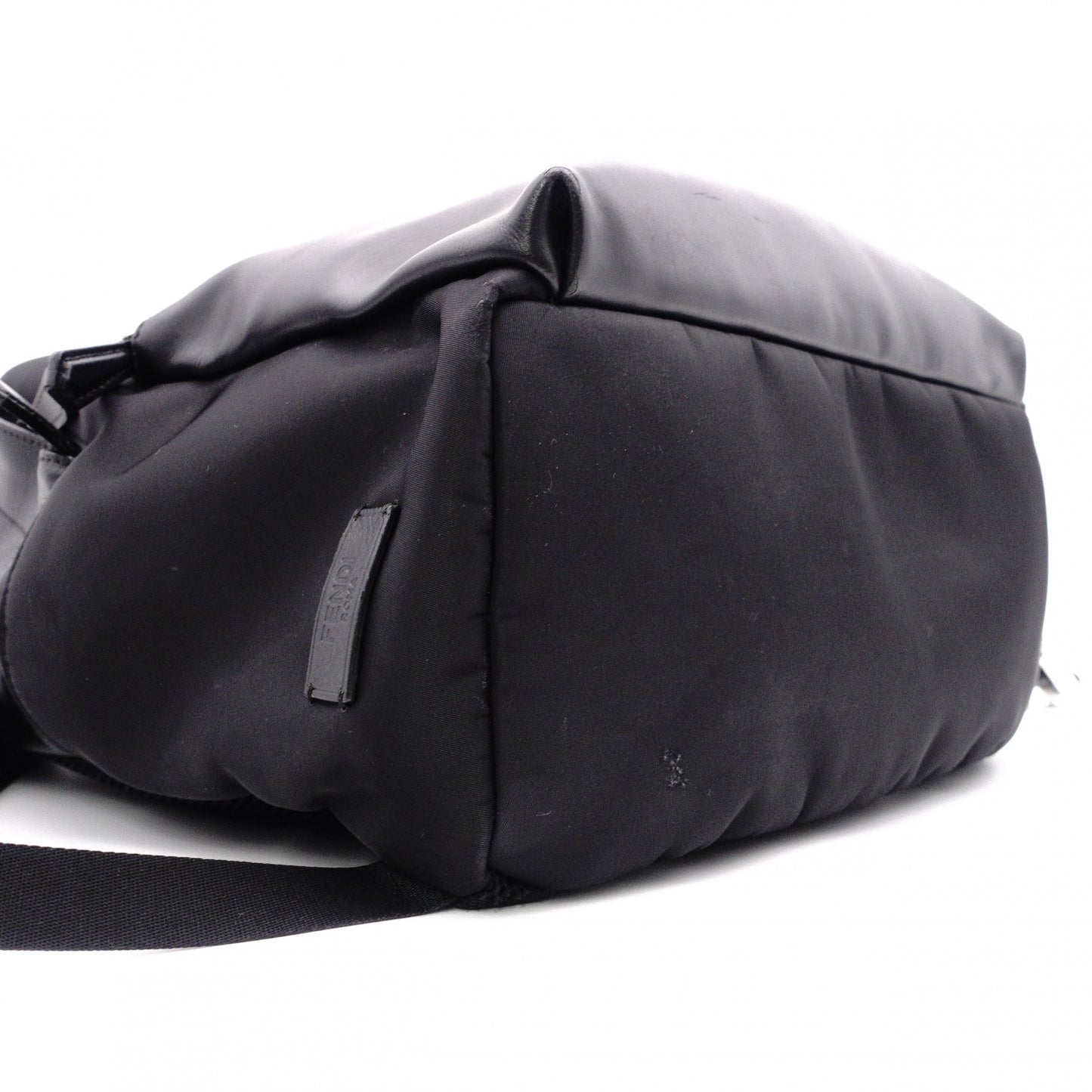 FENDI Bags Bugs Monster Backpack, Daypack, Leather/Nylon, Black, Logo