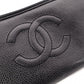CHANEL Caviar Skin Coco Logo Long Wallet, Leather, Black, CC Logo