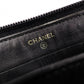 CHANEL Caviar Skin Coco Logo Long Wallet, Leather, Black, CC Logo