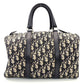Christian Dior Trotter Boston Bag Navy × Beige Canvas Leather Handbag 7-10-786