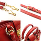MIU MIU Madras Satchel Handbag Red Leather 2-Way Gold Hardware Shoulder 7-9-633