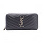 SAINT LAURENT Cassandra Long Wallet, Leather, Black, YSL Logo, Silver Hardware