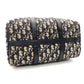 Christian Dior Trotter Boston Bag Navy × Beige Canvas Leather Handbag 7-10-786