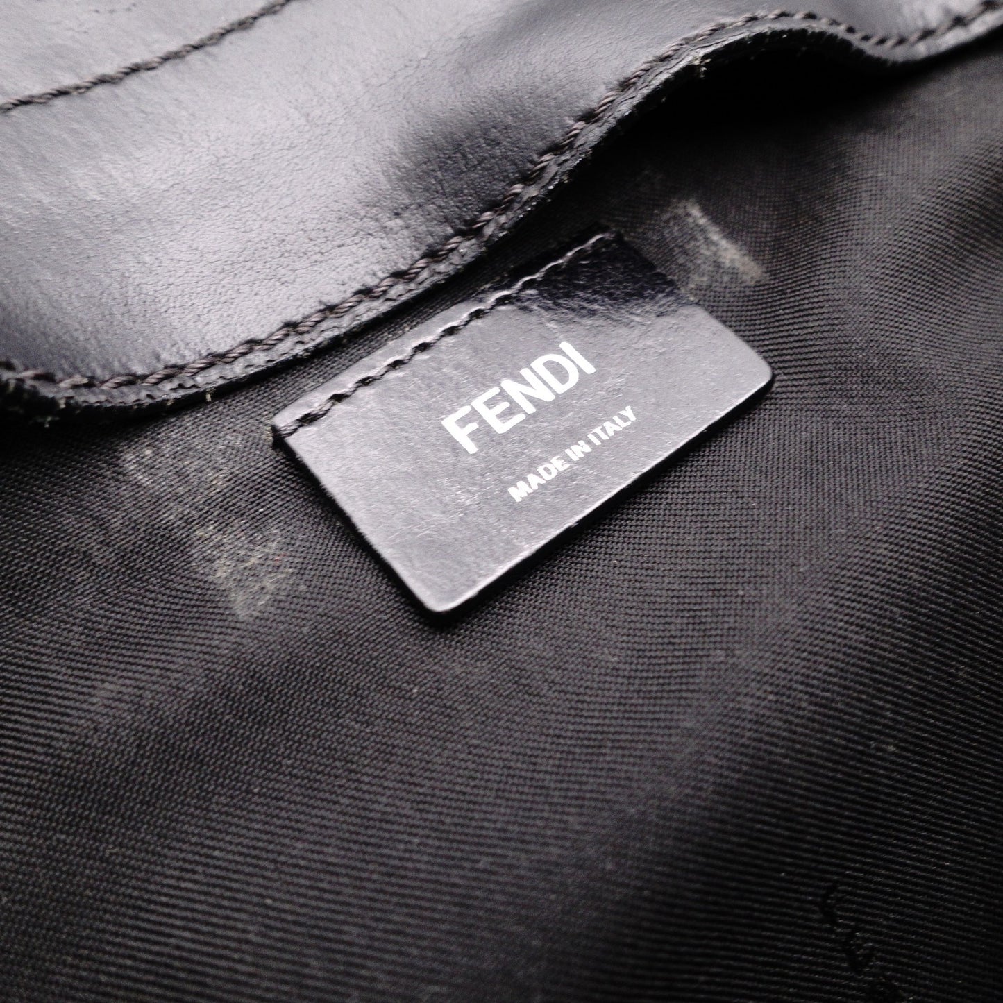 FENDI Bags Bugs Monster Backpack, Daypack, Leather/Nylon, Black, Logo