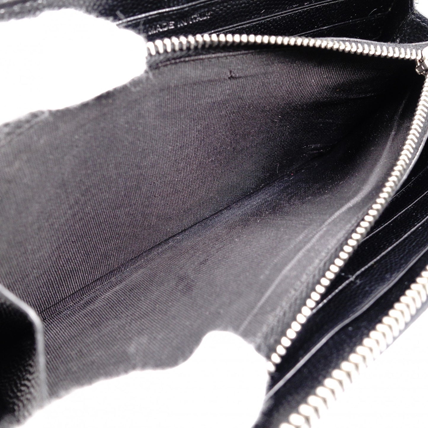 SAINT LAURENT Cassandra Long Wallet, Leather, Black, YSL Logo, Silver Hardware