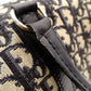 Christian Dior Trotter Boston Bag Navy × Beige Canvas Leather Handbag 7-10-786