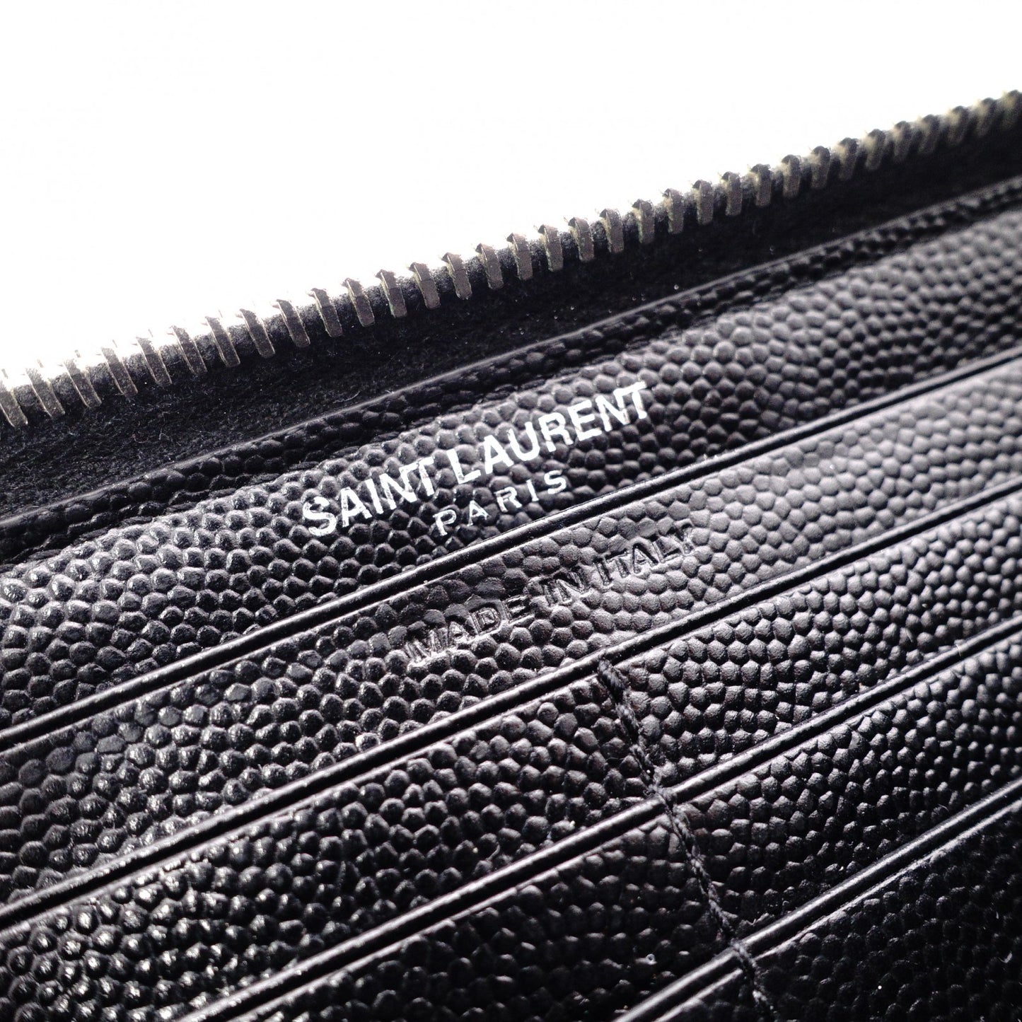 SAINT LAURENT Cassandra Long Wallet, Leather, Black, YSL Logo, Silver Hardware