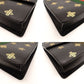 GUCCI Sylvie Star & Bee Shoulder Bag Black Leather Gold Hardware Crossbody 7-8-359