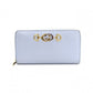 GUCCI Zumi Long Wallet, Leather, Blue, Gold Hardware