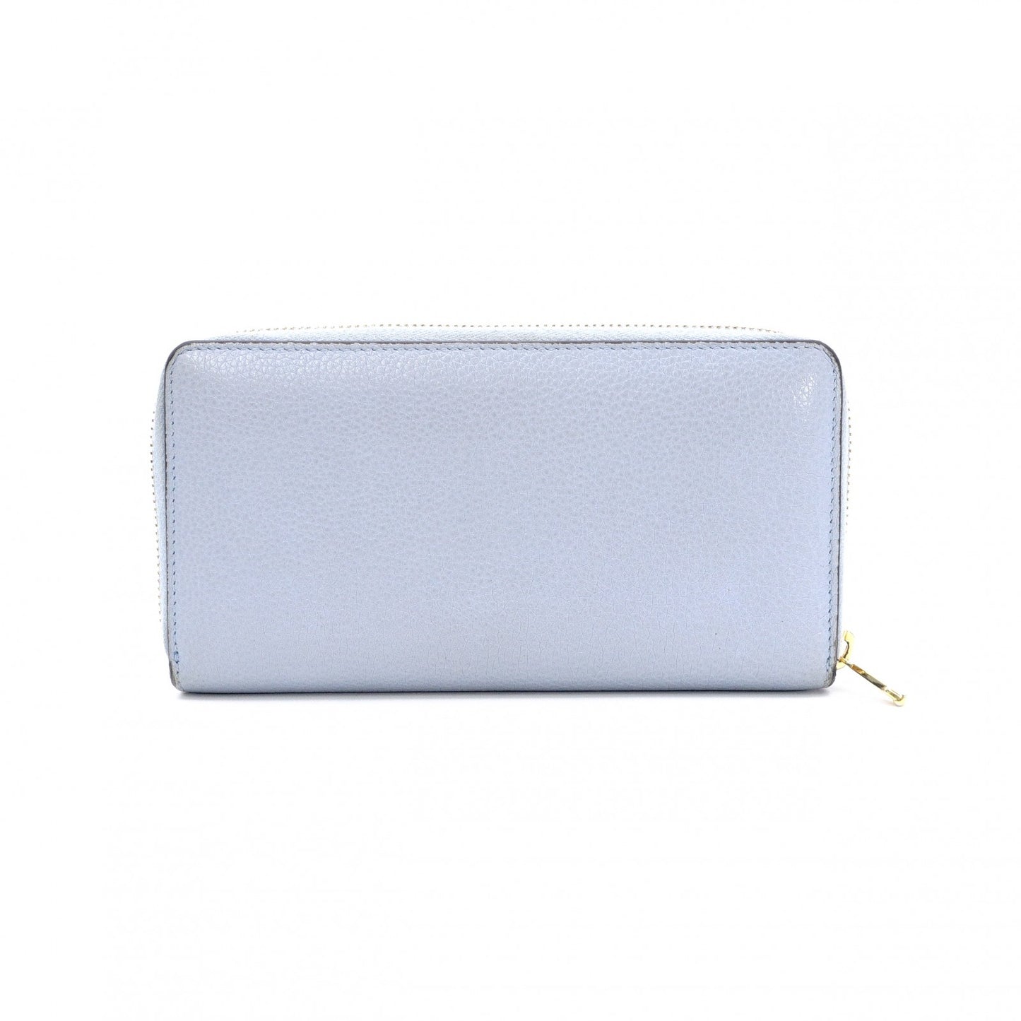 GUCCI Zumi Long Wallet, Leather, Blue, Gold Hardware