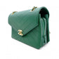 CHANEL Chevron Shoulder Bag Leather Green
