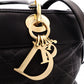 Christian Dior Cannage Lady Dior Handbag, Leather, Black, 2-Way, Gold Hardware
