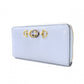 GUCCI Zumi Long Wallet, Leather, Blue, Gold Hardware