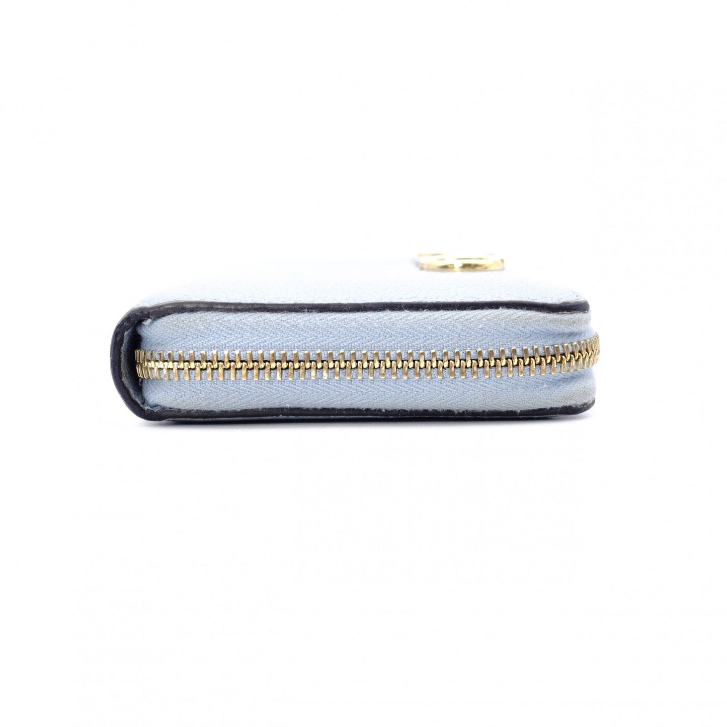 GUCCI Zumi Long Wallet, Leather, Blue, Gold Hardware