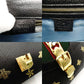 GUCCI Sylvie Star & Bee Shoulder Bag Black Leather Gold Hardware Crossbody 7-8-359