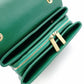 CHANEL Chevron Shoulder Bag Leather Green