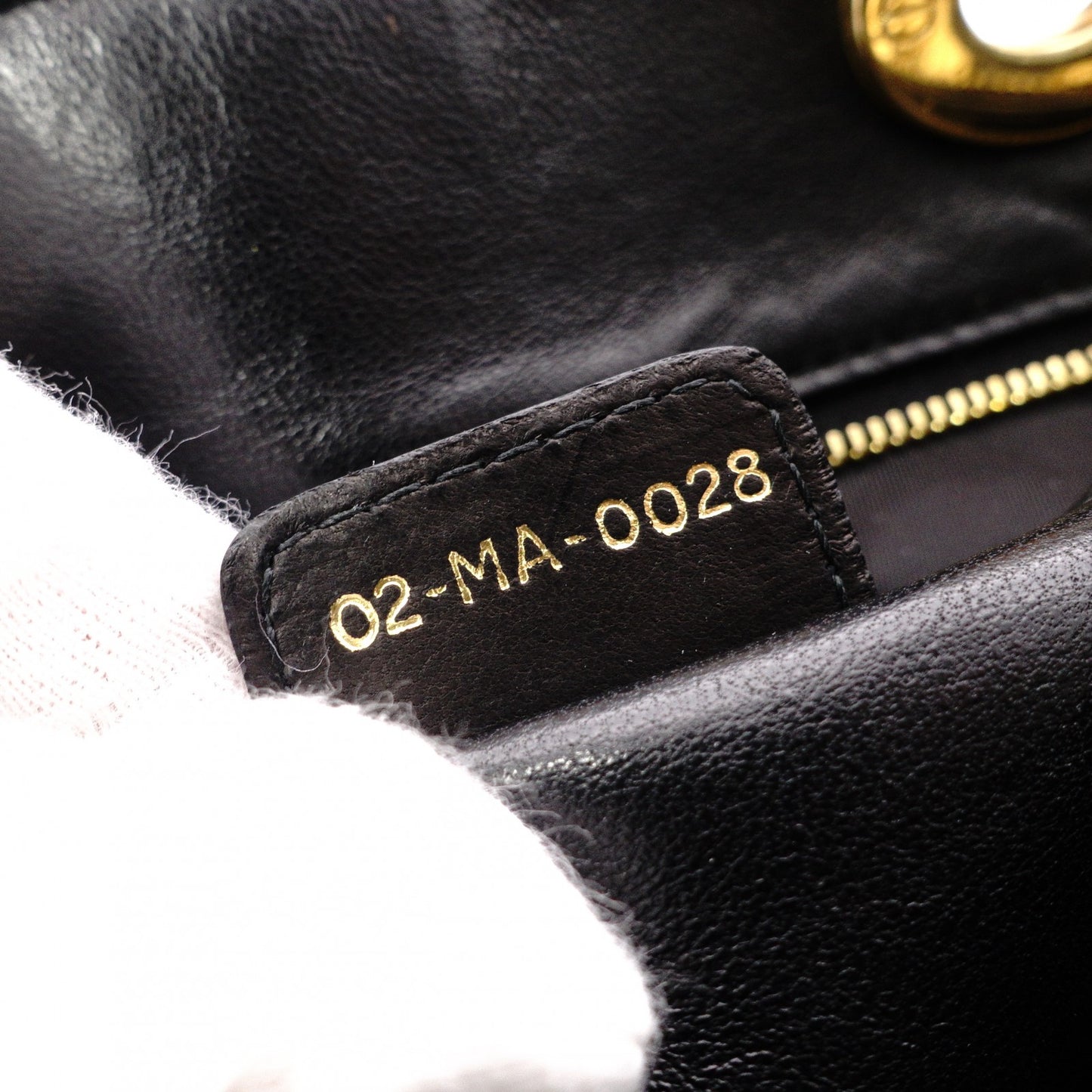 Christian Dior Cannage Lady Dior Handbag, Leather, Black, 2-Way, Gold Hardware