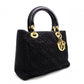 Christian Dior Lady Dior Handbag, Nylon, Black, 2-Way, Gold Hardware