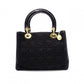 Christian Dior Lady Dior Handbag, Nylon, Black, 2-Way, Gold Hardware