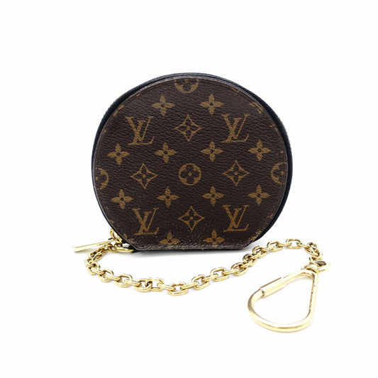 LOUIS VUITTON Monogram Canvas Coin Case Black