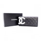 CHANEL Lambskin Cambon Line Long Wallet, Leather, Black, Silver, CC Logo