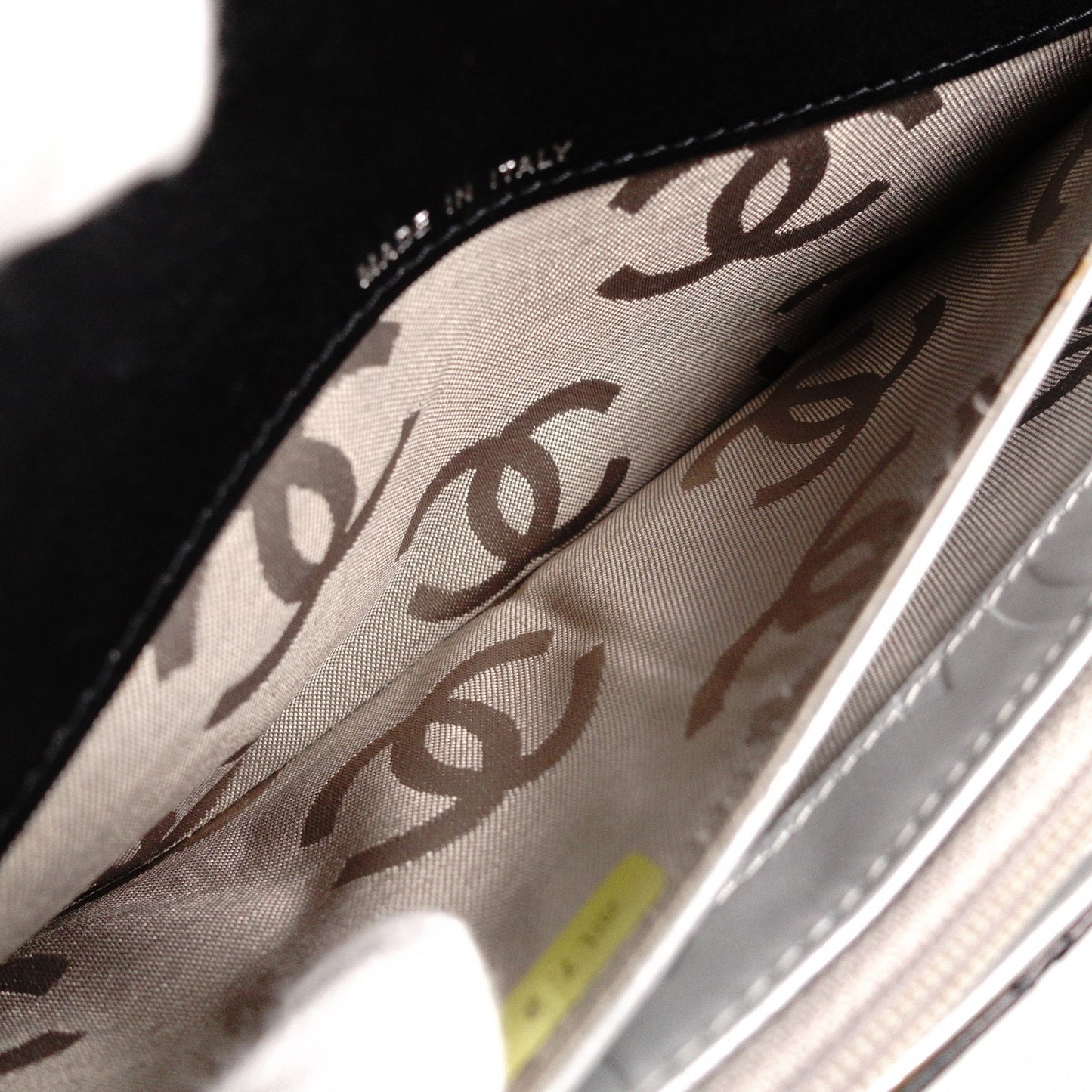 CHANEL Lambskin Cambon Line Long Wallet, Leather, Black, Silver, CC Logo