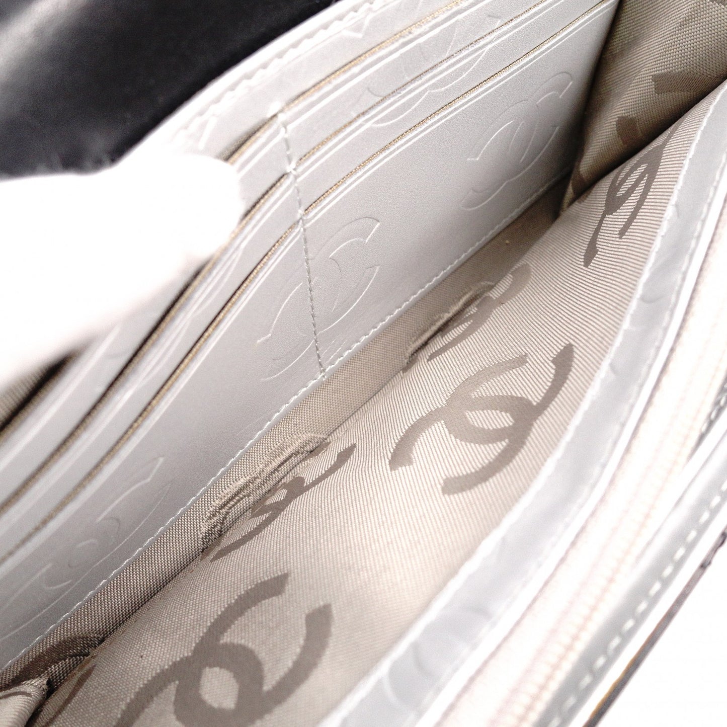 CHANEL Lambskin Cambon Line Long Wallet, Leather, Black, Silver, CC Logo