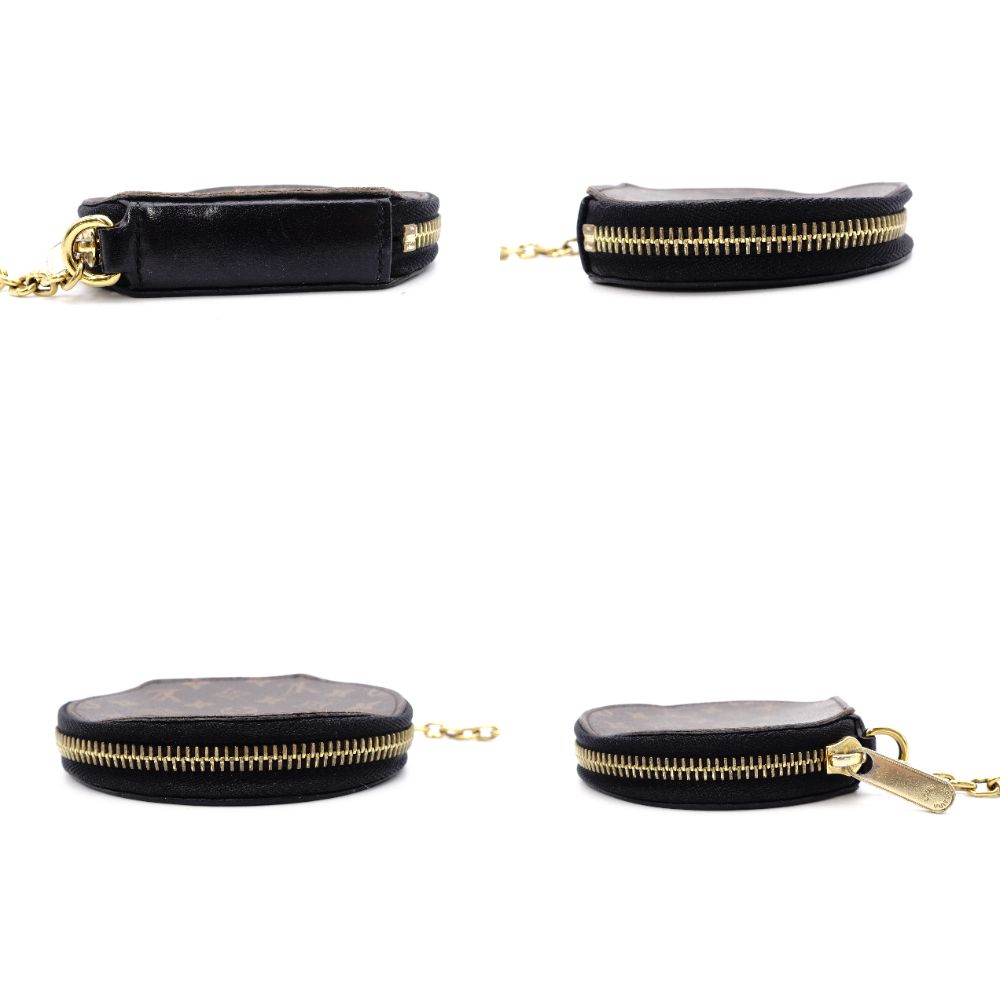 LOUIS VUITTON Monogram Canvas Coin Case Black