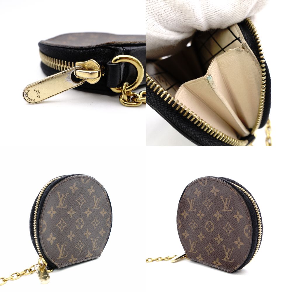 LOUIS VUITTON Monogram Canvas Coin Case Black