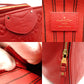 LOUIS VUITTON Marre MM Monogram Implant Handbag Red Leather Gold Hardware 7-10-195