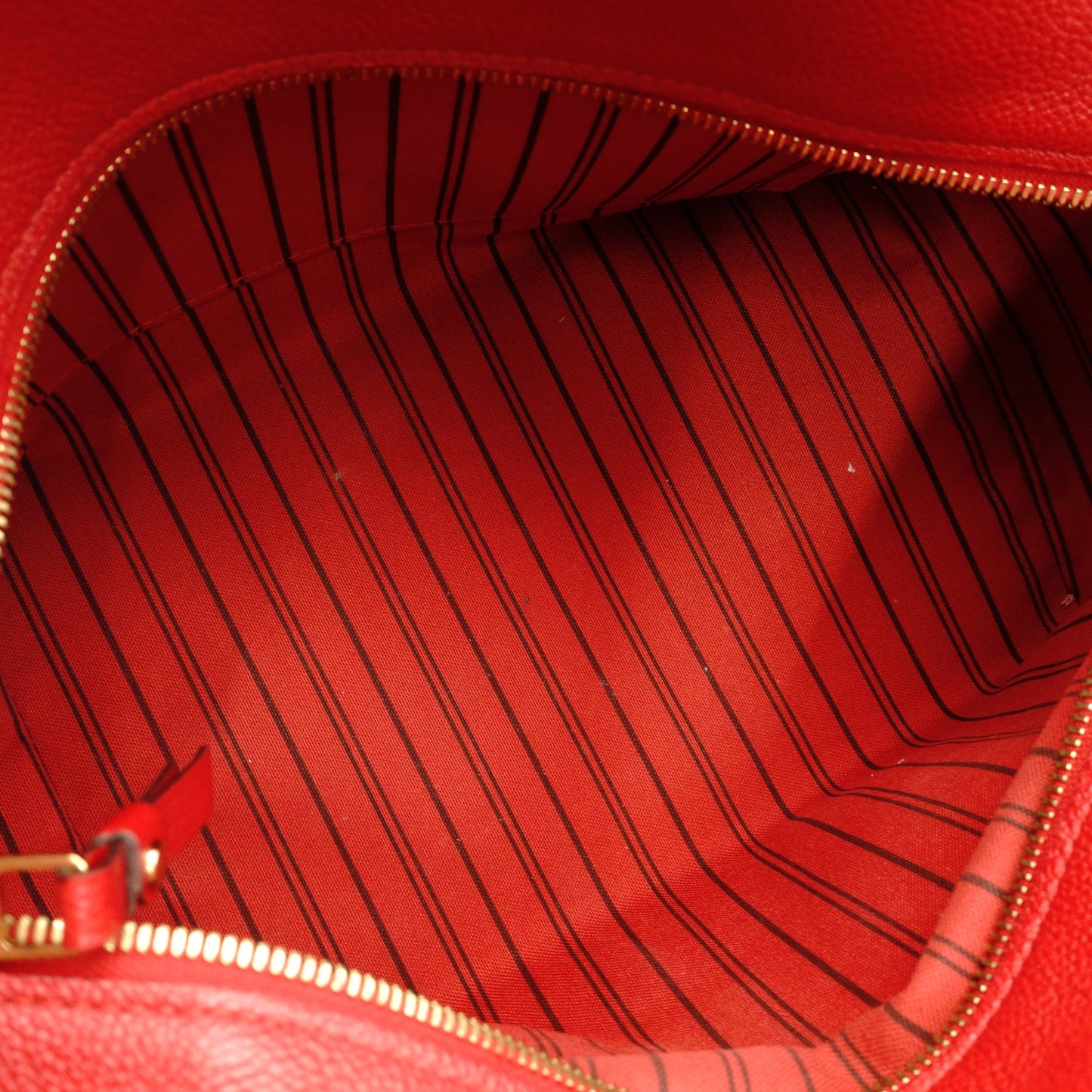 LOUIS VUITTON Marre MM Monogram Implant Handbag Red Leather Gold Hardware 7-10-195