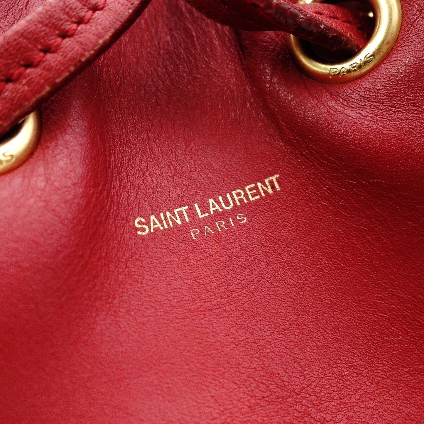 SAINT LAURENT Emmanuel 2-Way Shoulder Bag, Leather, Red, Women's